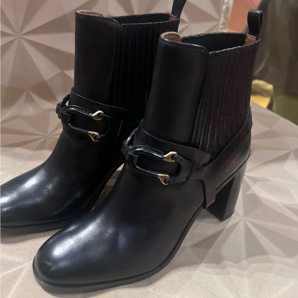 SARTORE Paris made in Italy leather Black heeled Ankle Boots size EU 37